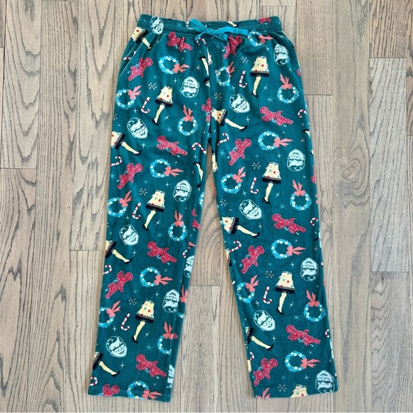A Christmas Story Printed Mens Fleece Sleep Pants Pajama Bottoms Size Large - Picture 1 of 8